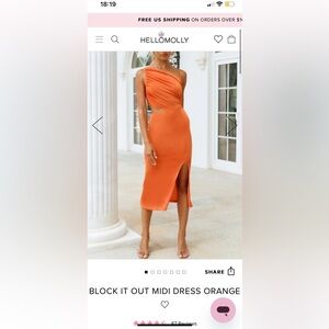 Hello Molly orange midi dress